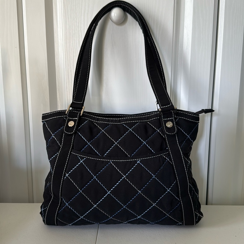 *VERA BRADLEY NOB HILL BLACK SHOULDER BAG
